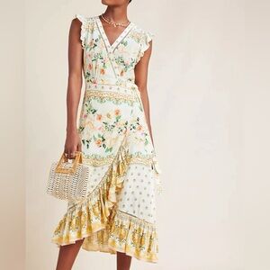 FARM Rio for Anthropologie Tea Rose Wrap Dress